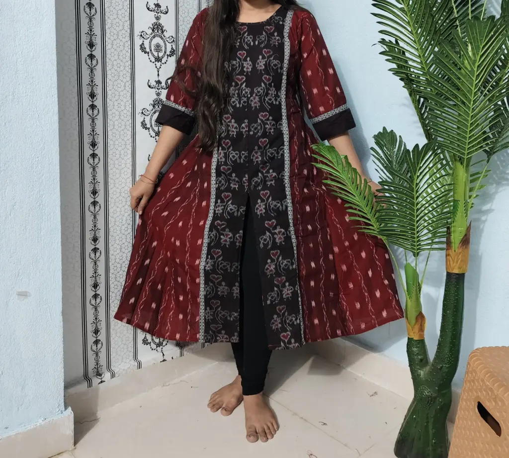 Dark brown with black gown