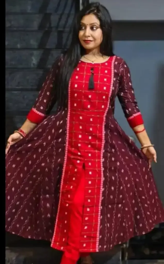 Maroon with red gown