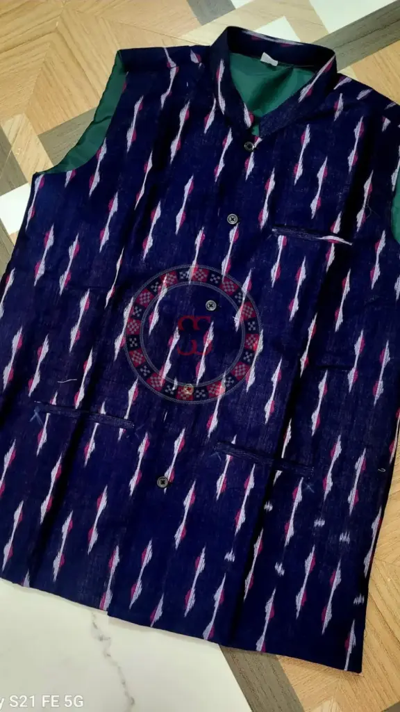 Purple Sambalpuri Ikat Nehru Jacket