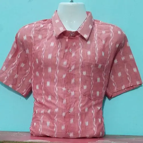 Pink Sambalpuri Ikat Half Shirt – Cotton