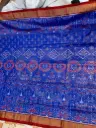 Blue Full Tissue Ikat Saree with Floral
