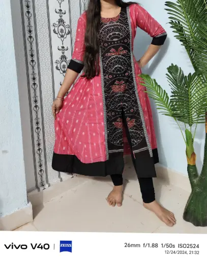 pink with black gown
