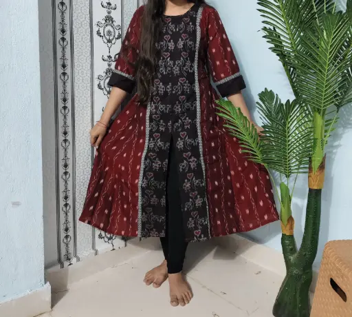 Dark brown with black gown