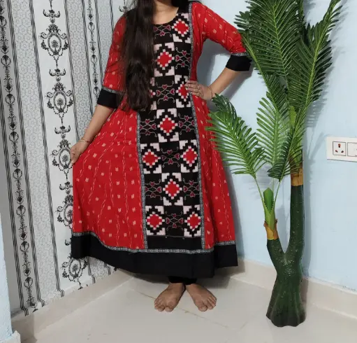 Red with black gown