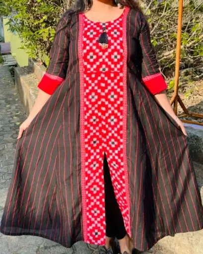 Brown and red gown