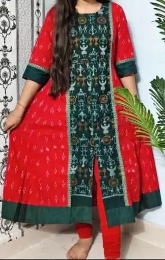 Red and green gown
