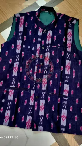 Purple Sambalpuri Ikat Nehru Jacket