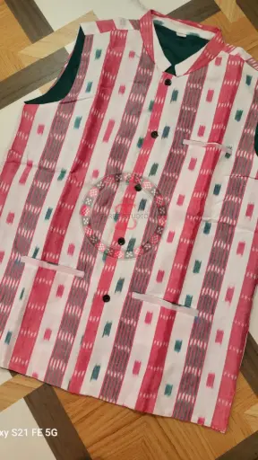Pink Sambalpuri Ikat Nehru Jacket