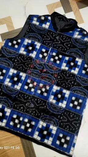 Blue Sambalpuri Ikat Nehru Jacke