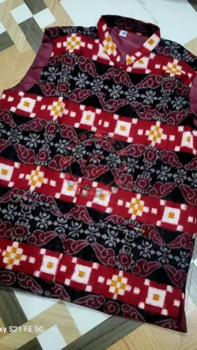 Black Sambalpuri Ikat Nehru Jacke