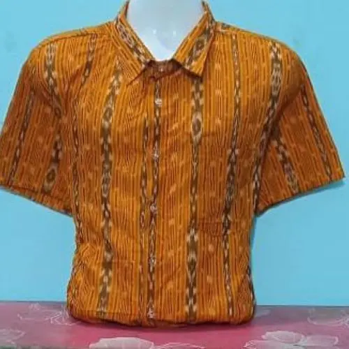 Yellow Sambalpuri Ikat Half Shirt – Cotton