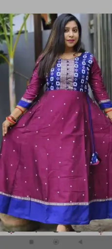 Purple with blue gown